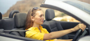 A girl driving car in Las Vegas and surviving the Vegas traffic