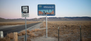 Nevada, road sign
