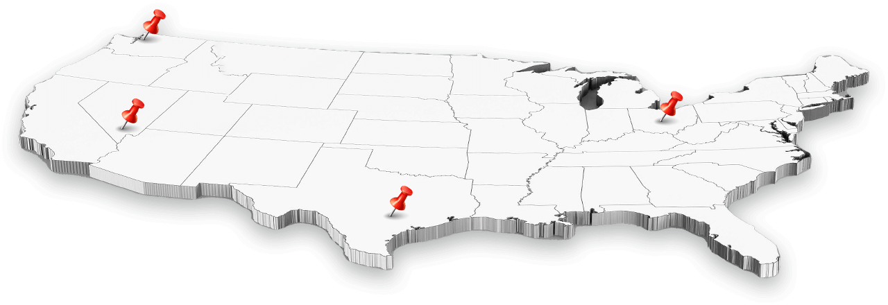 Map showing where our offices are located